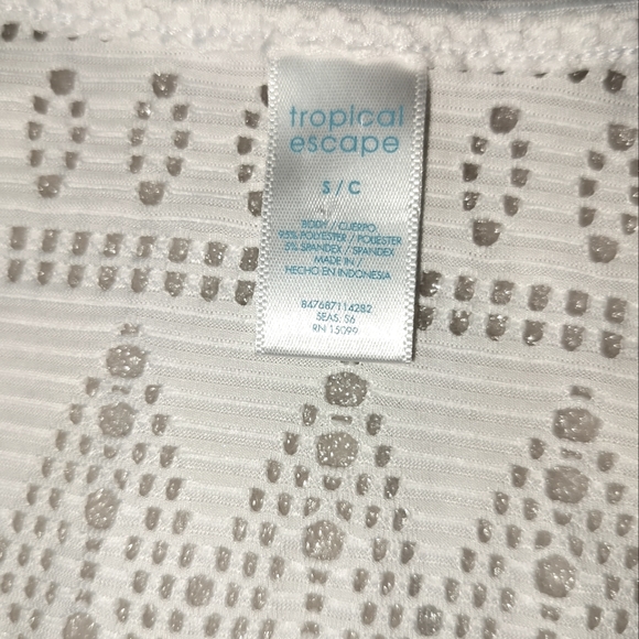 Tropical Escape white swimsuit cover-up dress swimwear size S - Picture 11 of 11